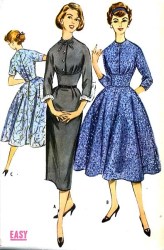 4268 1957 MIDRIFF SLIM - FLARE DRESS PATTERN 18 38'' BUST
